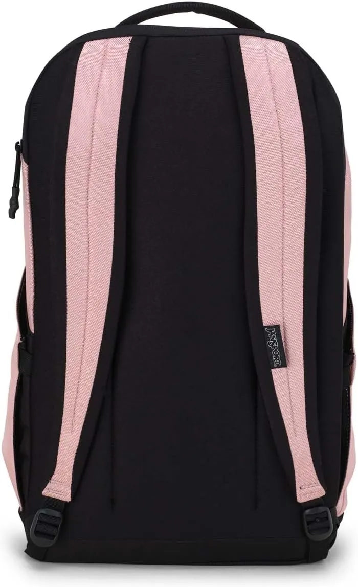 JanSport Station Pack – Large Backpack with Side Access Padded Laptop Sleeve, Dual Water Bottle Pockets, and Organizer Loft Pocket, Misty Rose