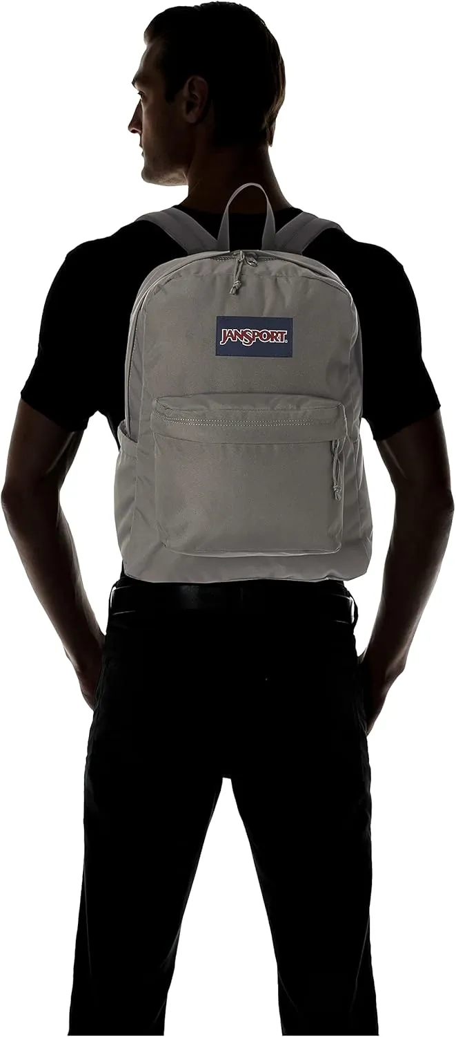 JanSport SuperBreak Plus Backpack with Padded 15-inch Laptop Sleeve and Integrated Bottle Pocket - Spacious and Durable Daypack for Work and Travel - Graphite Grey
