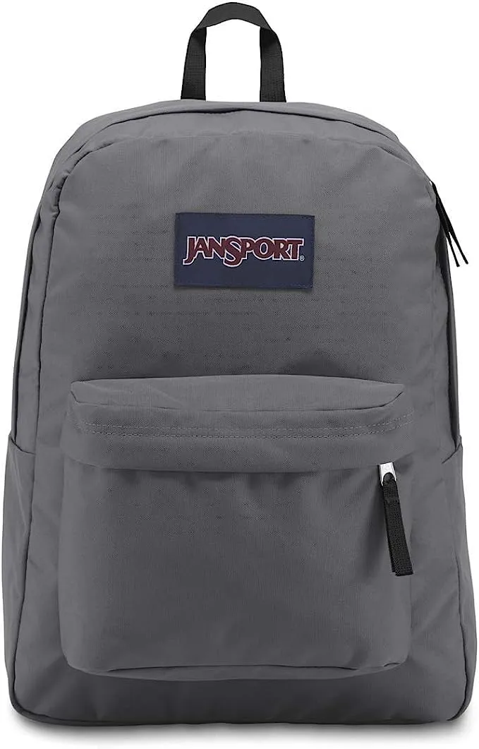 JanSport SuperBreak Plus Backpack with Padded 15-inch Laptop Sleeve and Integrated Bottle Pocket - Spacious and Durable Daypack for Work and Travel - Graphite Grey