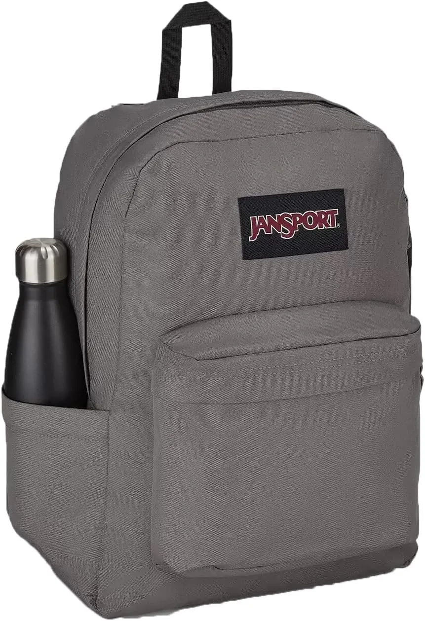 JanSport SuperBreak Plus Backpack with Padded 15-inch Laptop Sleeve and Integrated Bottle Pocket - Spacious and Durable Daypack for Work and Travel - Graphite Grey