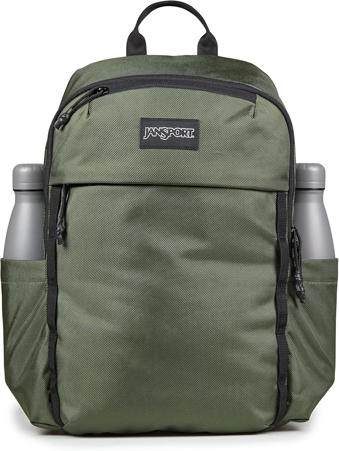 JanSport Venture Daypack – Travel Pack With Large Main Compartment, Padded Laptop Sleeve, Dual Water Bottle Pockets, and Attachment Buckles, Cargo Green
