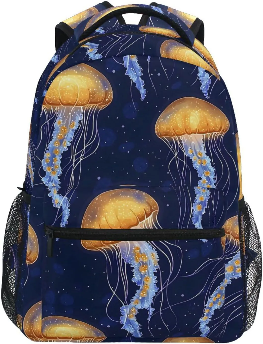 Jellyfish Night Sea Backpack 3rd 4th 5th Grade School Bookbag Travel Laptop Daypack Bag Purse for Boys Girls Teens