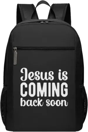 Jesus is Coming Back Soons Travel Laptop Backpack, Business Anti Theft Slim Sturdy Laptops Backpacks, College Computer Bag Gift for Men & Women Fits 17 Inch Notebook,Black