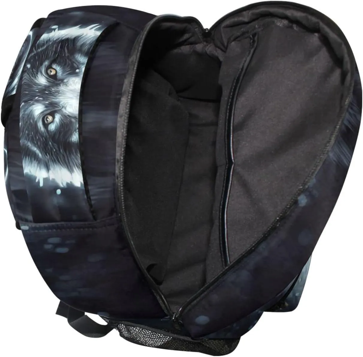 JIPONI Art Wolf Backpack For Girls Boys, Student School Bag Bookbag Travel Laptop Backpack Purse Daypack