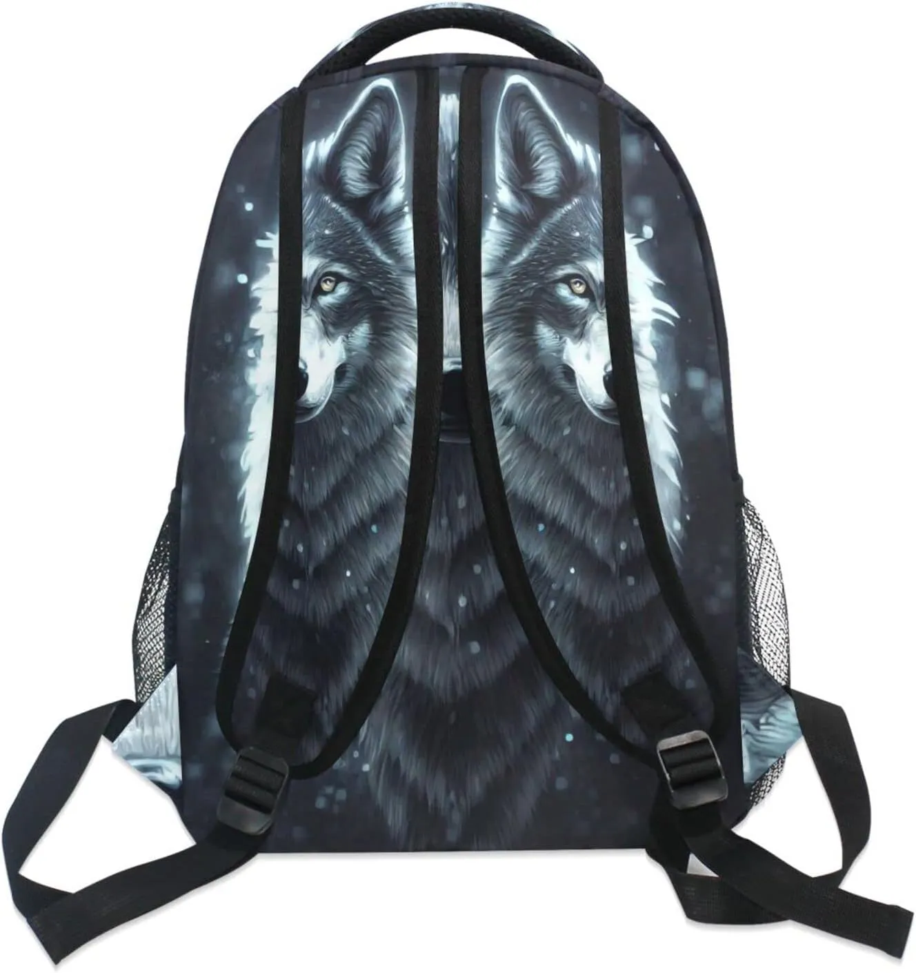 JIPONI Art Wolf Backpack For Girls Boys, Student School Bag Bookbag Travel Laptop Backpack Purse Daypack