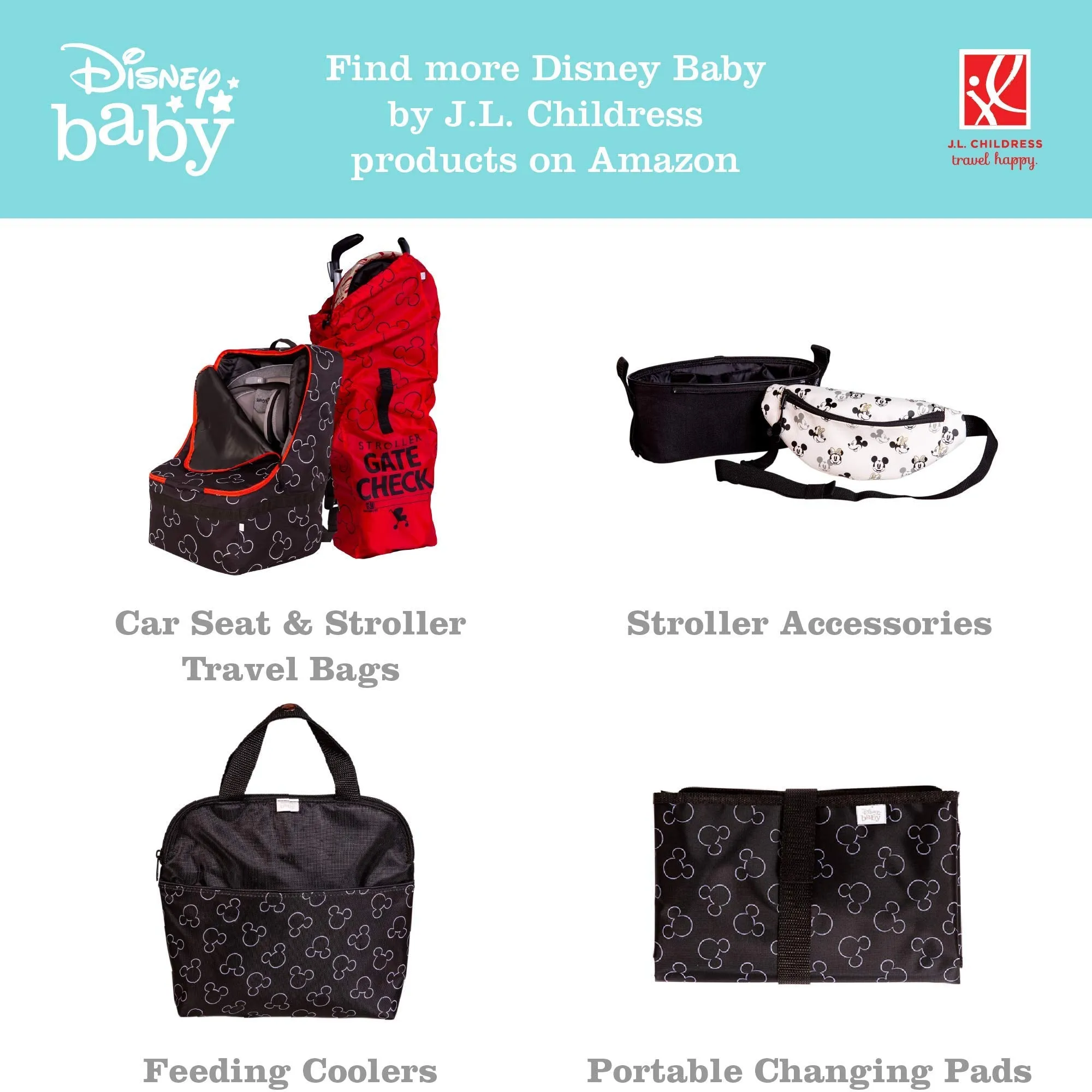 J.L. Childress Disney Baby by 3-in-1 Travel Tray & iPad Tablet Holder, Car Seat Lap Tray for Toddlers & Kids