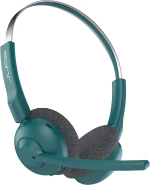 JLab Go Work Pop On-Ear Wireless Headset, Teal, 50  Hours Playtime, Bluetooth Multipoint, Rotating Boom Mic, Noise Canceling MEMS Microphone, Light-Weight and Portable, for PC/Mac or Mobile