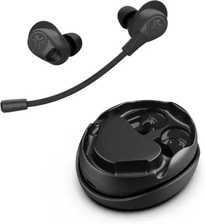 JLab Work Buds in-Ear True Wireless Headset with Detachable Noise-Canceling Boom Mic, Black, Long 55  Total Hours Playtime, Bluetooth Multipoint, USB-C Charging Dock