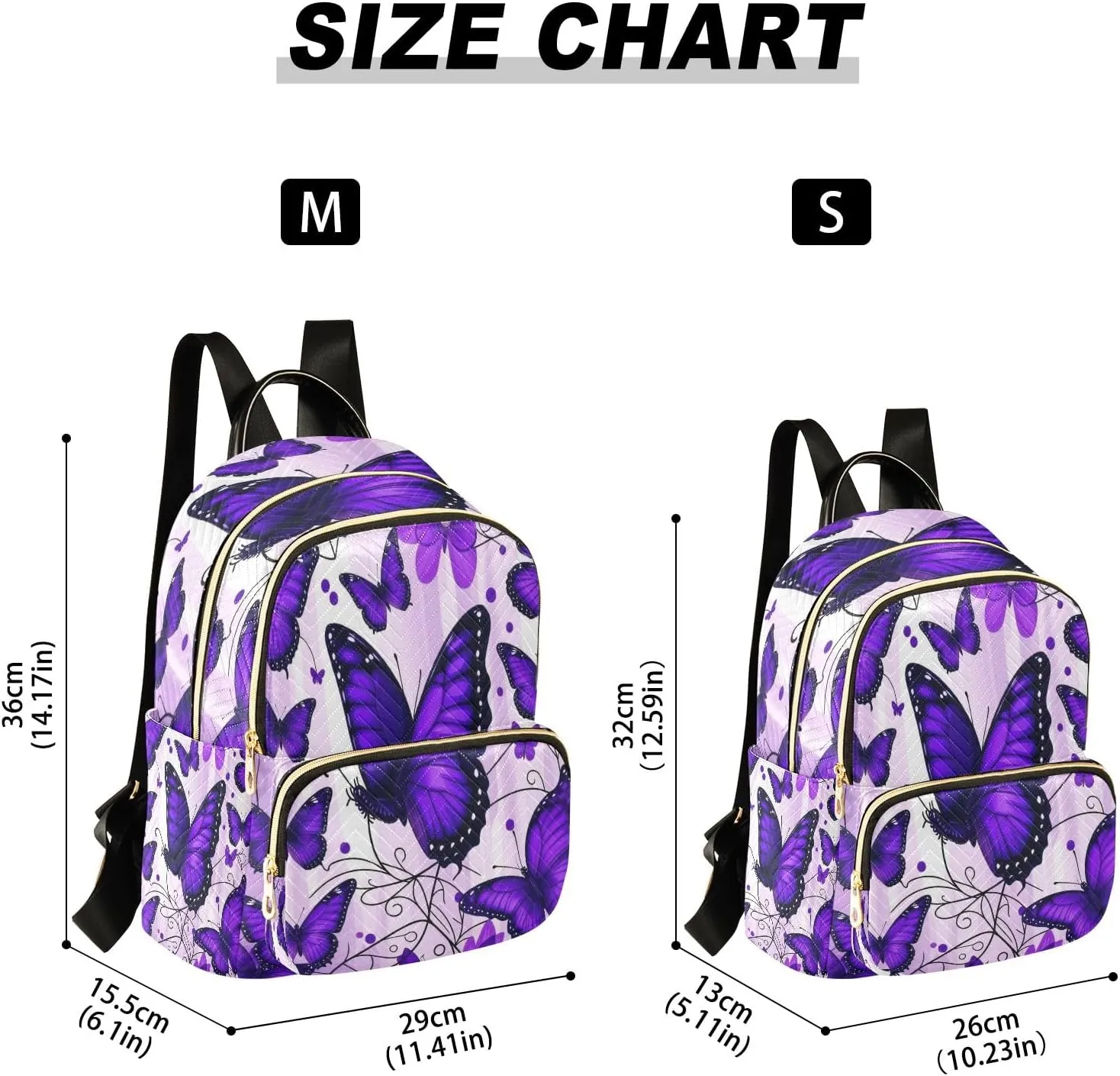 Joisal Butterflies Purple Womens Backpack Anti Theft Travel Backpack for Women Lightweight, College Backpacks for Women