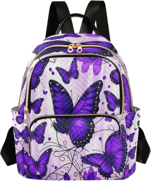 Joisal Butterflies Purple Womens Backpack Anti Theft Travel Backpack for Women Lightweight, College Backpacks for Women
