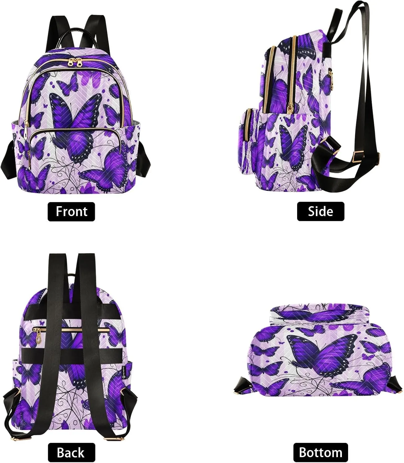 Joisal Butterflies Purple Womens Backpack Anti Theft Travel Backpack for Women Lightweight, College Backpacks for Women