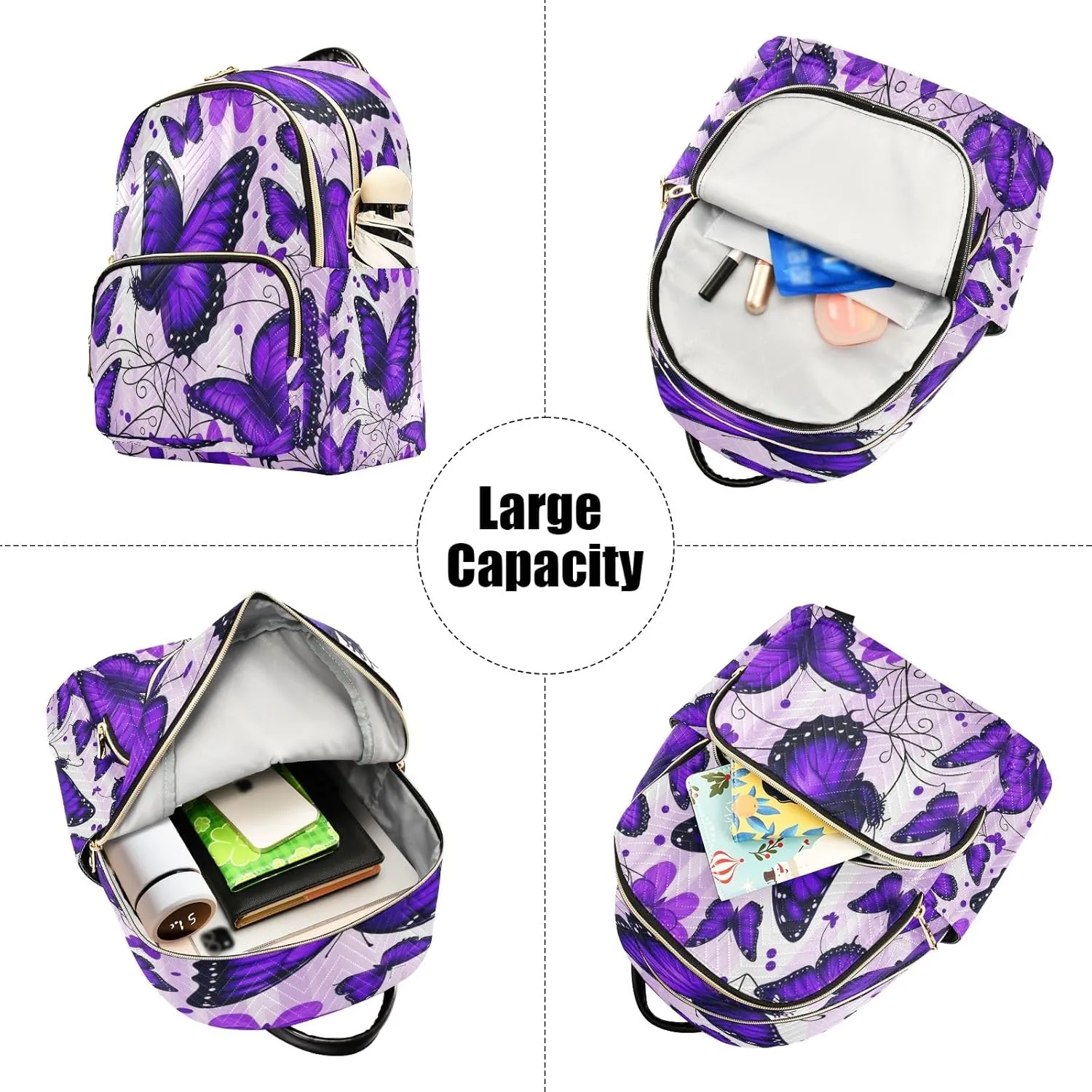 Joisal Butterflies Purple Womens Backpack Anti Theft Travel Backpack for Women Lightweight, College Backpacks for Women