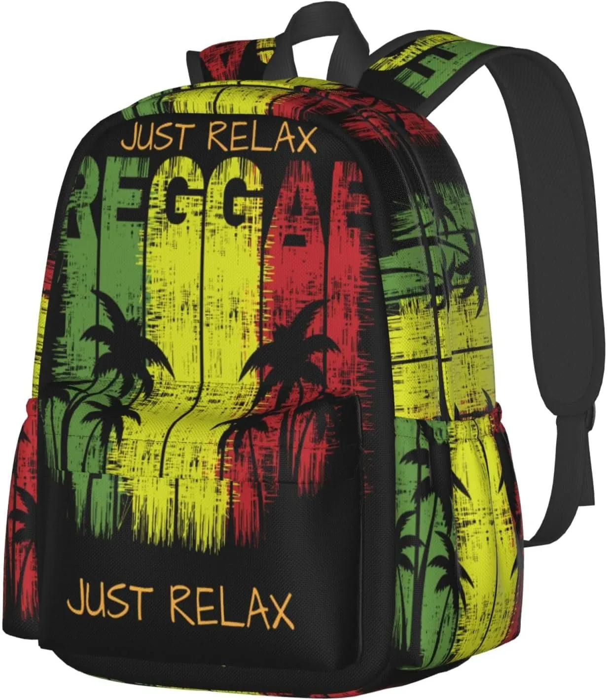 Just Relax Reggae Casual Backpacks Large Travel Backpack Laptop Rucksack Sports Daypack Adjustable Strap Bag for Camping Hiking