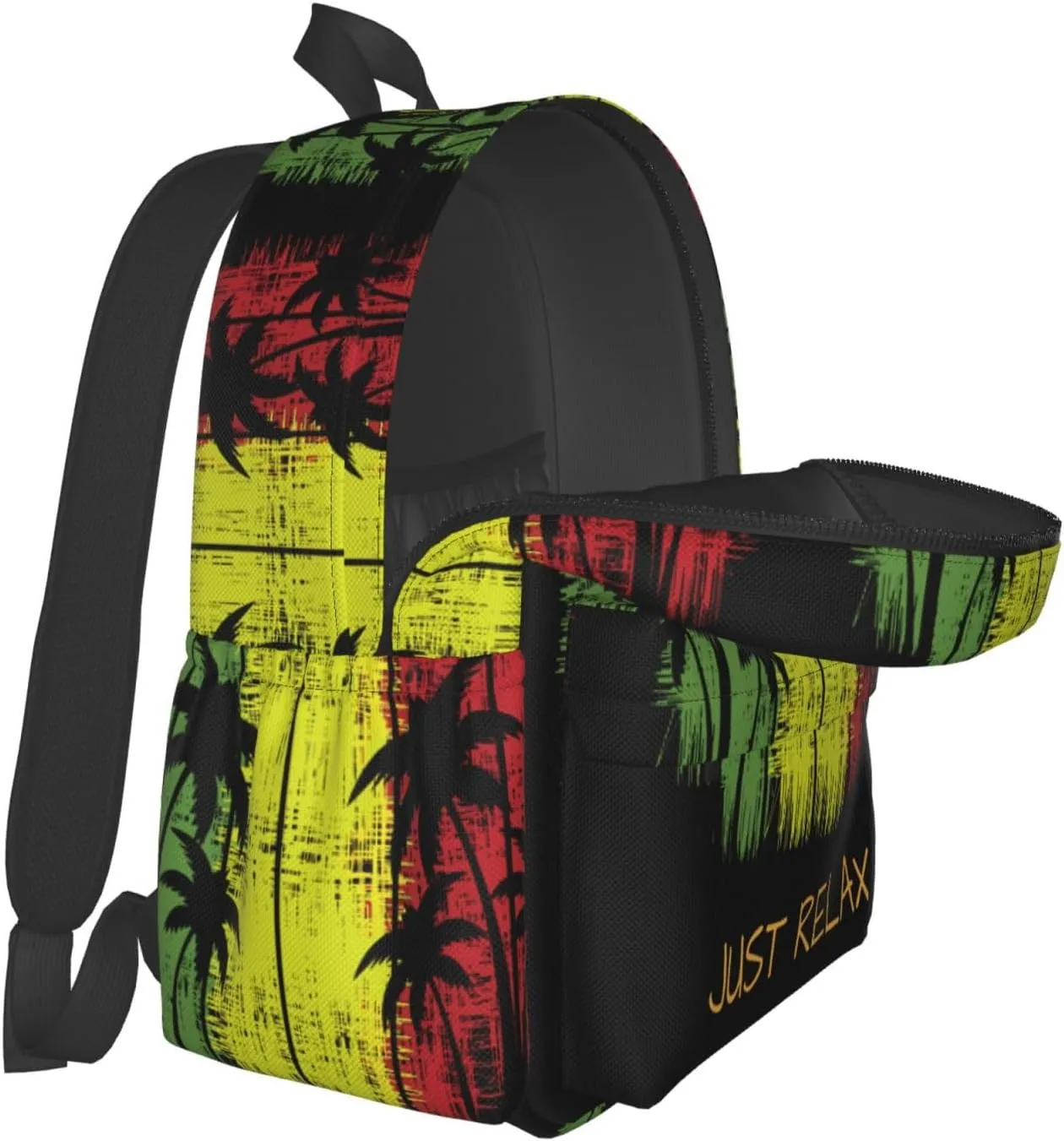 Just Relax Reggae Casual Backpacks Large Travel Backpack Laptop Rucksack Sports Daypack Adjustable Strap Bag for Camping Hiking