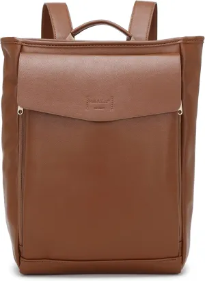 Kah&Kee Leather Laptop Backpack for Women with 14-inch Laptop Compartment Ideal for Teachers, College Students and Work