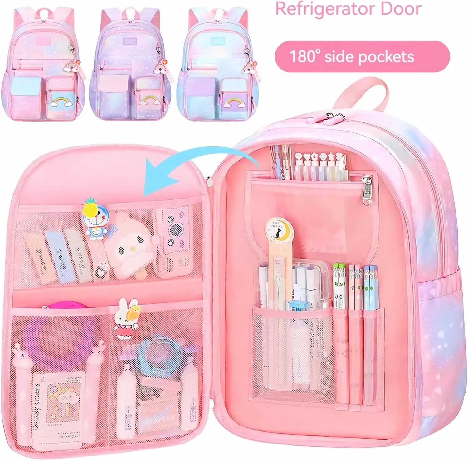 Kawaii Backpacks Refrigerator Door Bookbags for Aldult Backpack for Water-Resistant Primary Daypack