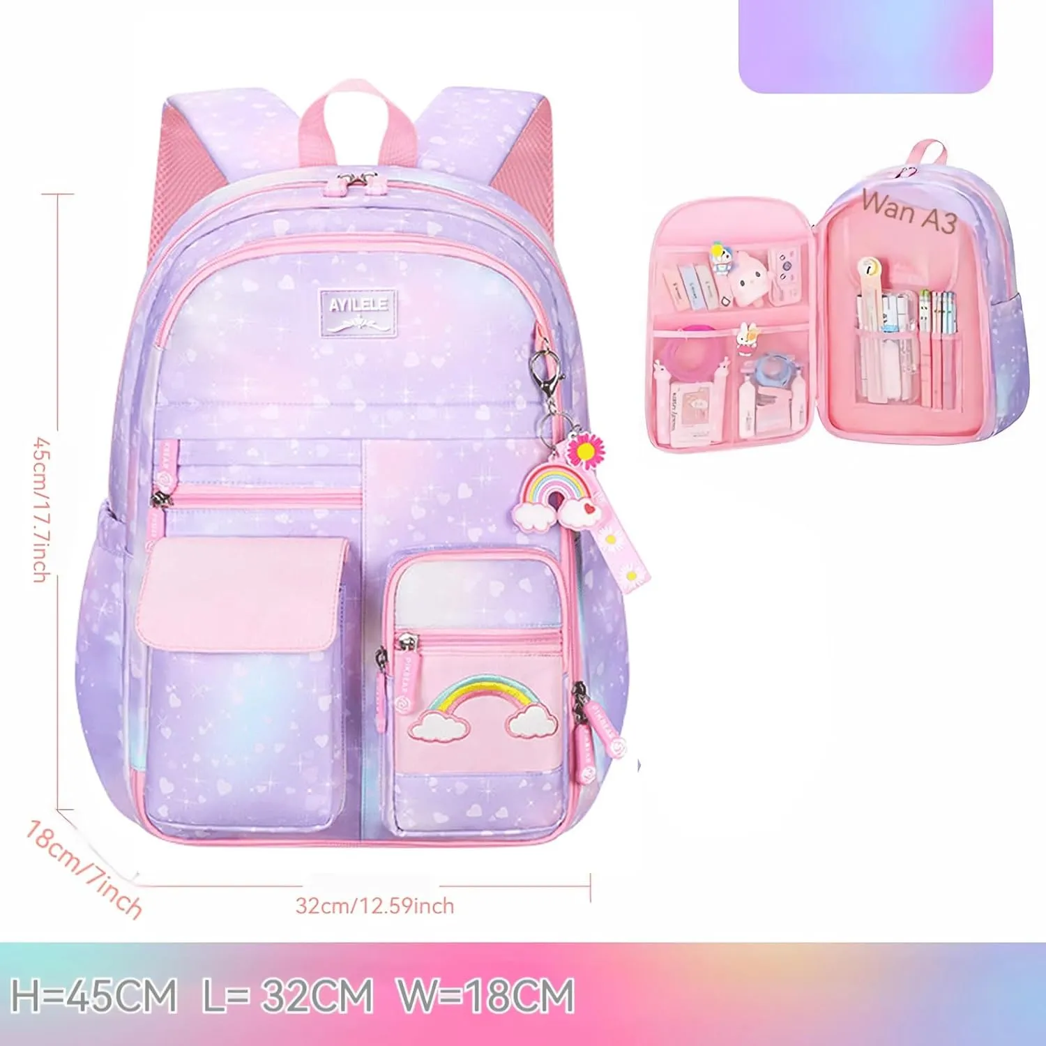 Kawaii Backpacks Refrigerator Door Bookbags for Aldult Backpack for Water-Resistant Primary Daypack