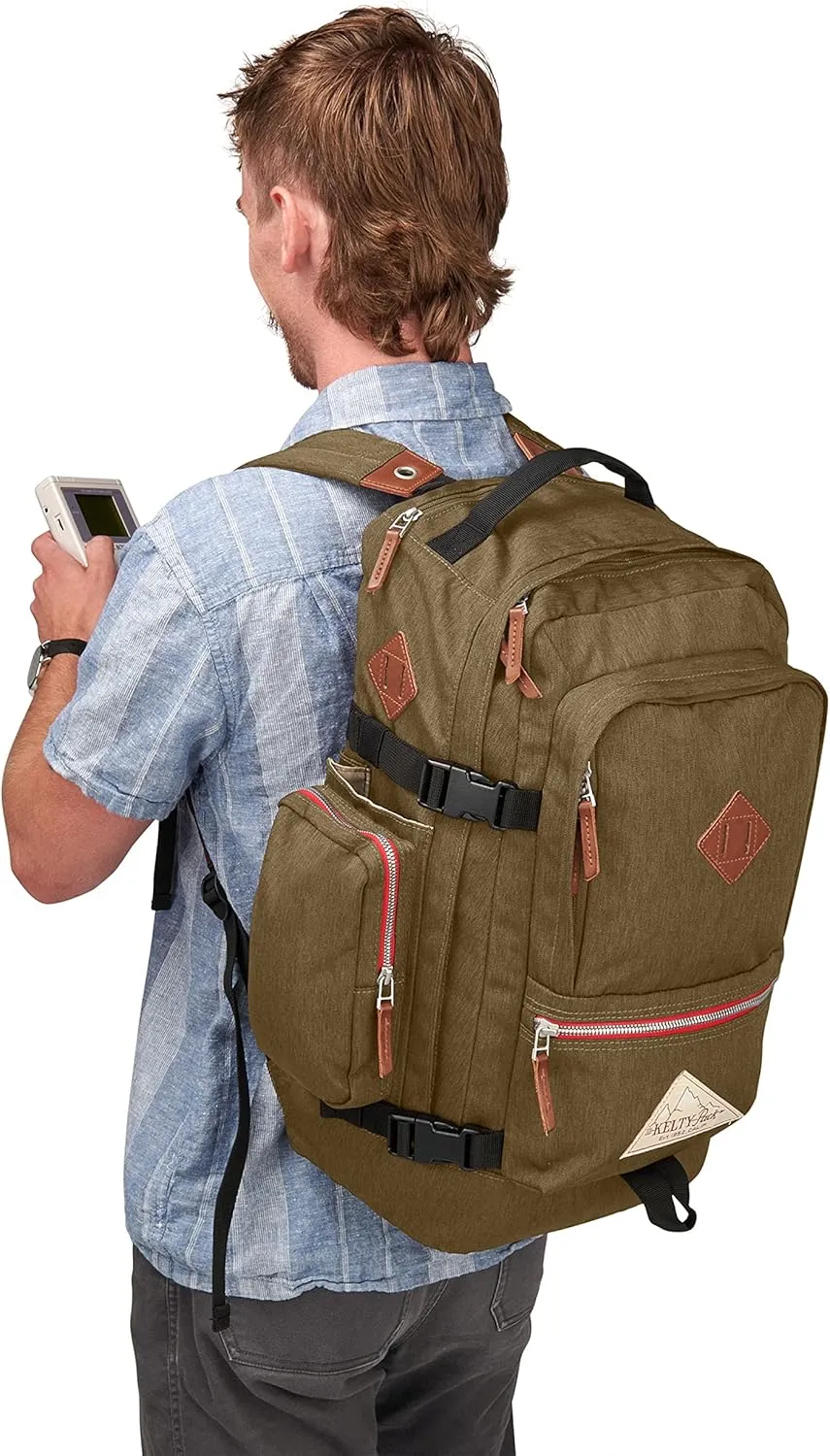 Kelty Fairbank 29L - Origins Collection Backpack, 29L Daypack with Classic Design, Padded Laptop Sleeve, Hydration Compatible, TSA Carry On Friendly, Vegan Leather Accents, 2023 (Burnt Olive)
