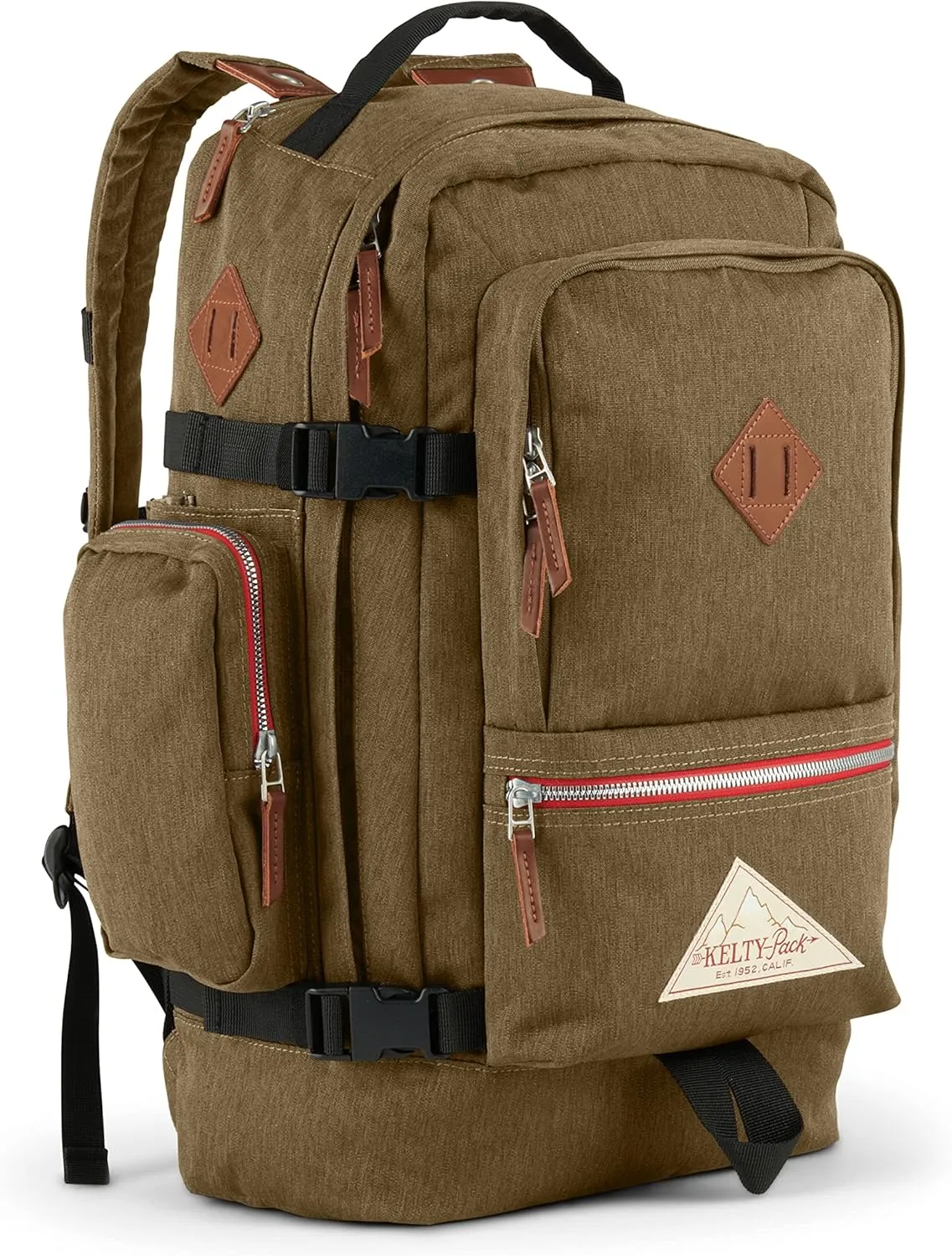 Kelty Fairbank 29L - Origins Collection Backpack, 29L Daypack with Classic Design, Padded Laptop Sleeve, Hydration Compatible, TSA Carry On Friendly, Vegan Leather Accents, 2023 (Burnt Olive)