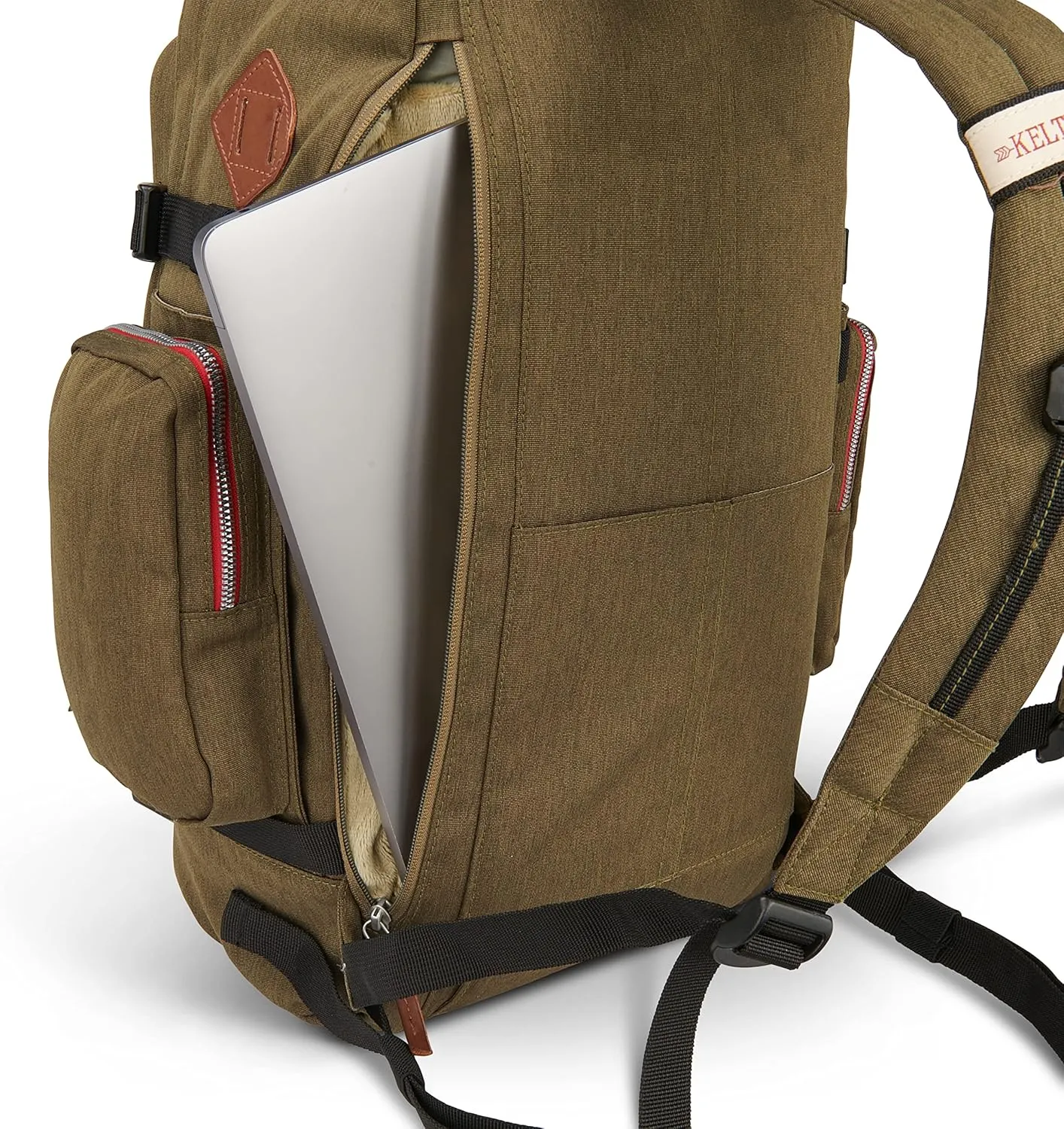 Kelty Fairbank 29L - Origins Collection Backpack, 29L Daypack with Classic Design, Padded Laptop Sleeve, Hydration Compatible, TSA Carry On Friendly, Vegan Leather Accents, 2023 (Burnt Olive)