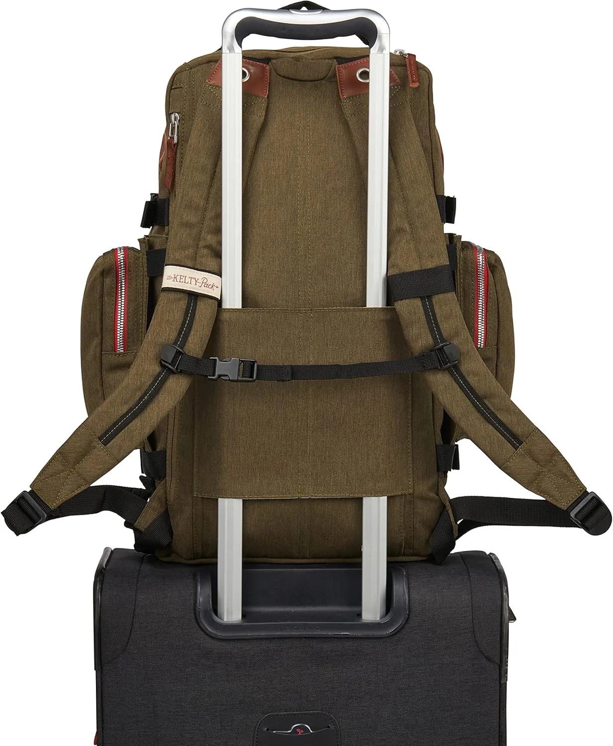 Kelty Fairbank 29L - Origins Collection Backpack, 29L Daypack with Classic Design, Padded Laptop Sleeve, Hydration Compatible, TSA Carry On Friendly, Vegan Leather Accents, 2023 (Burnt Olive)