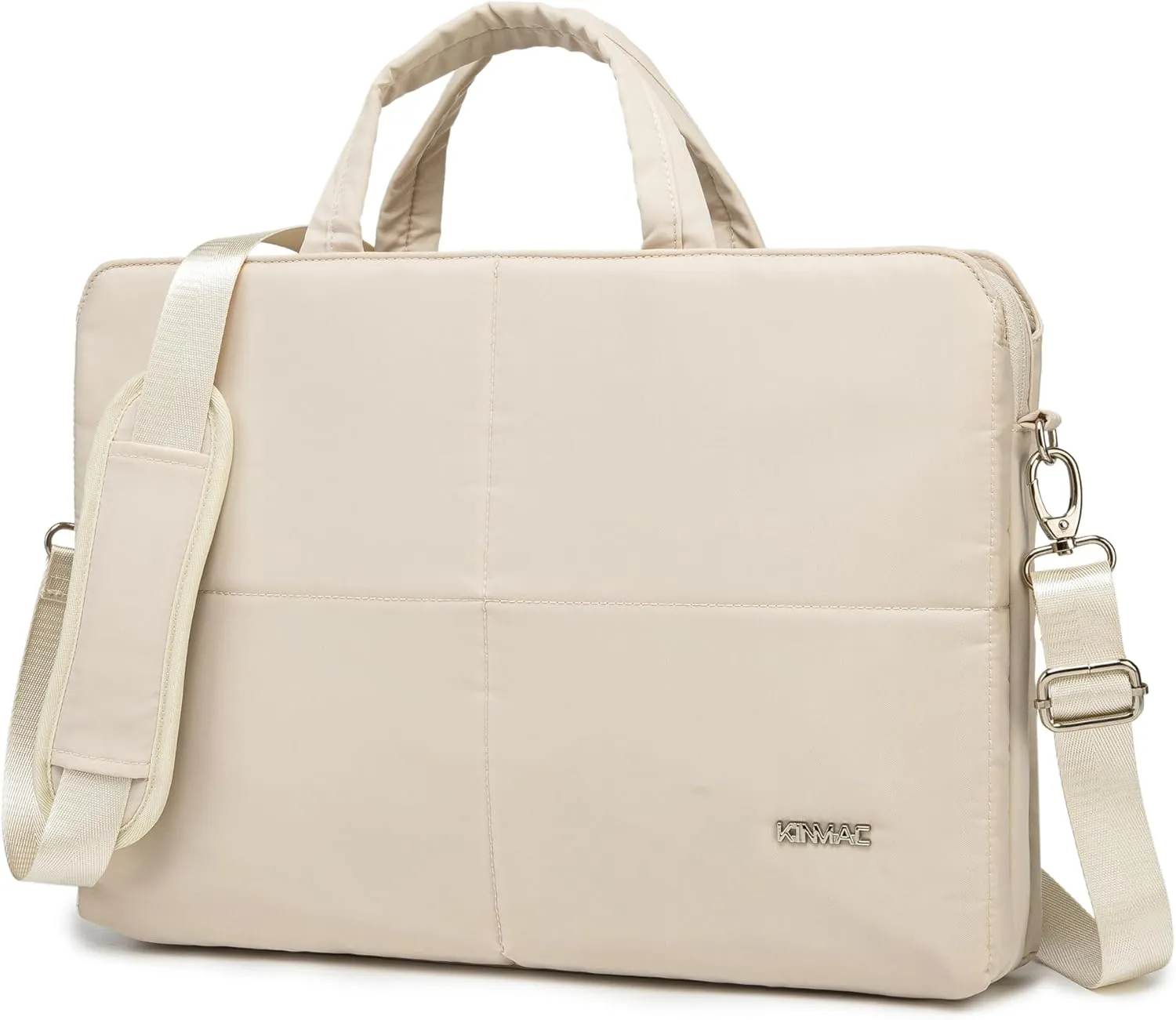 Kinmac 360° Protective Full Cushioned Muti-Compartments Laptop Shoulder Case Bag Briefcase For MacBook Pro 14 inch,MacBook Air 13 inch and 13 inch-14 inch HP,Lenovo,Dell,ASUS,Acer Laptop (Beige)