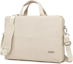 Kinmac 360° Protective Full Cushioned Muti-Compartments Laptop Shoulder Case Bag Briefcase For MacBook Pro 14 inch,MacBook Air 13 inch and 13 inch-14 inch HP,Lenovo,Dell,ASUS,Acer Laptop (Beige)