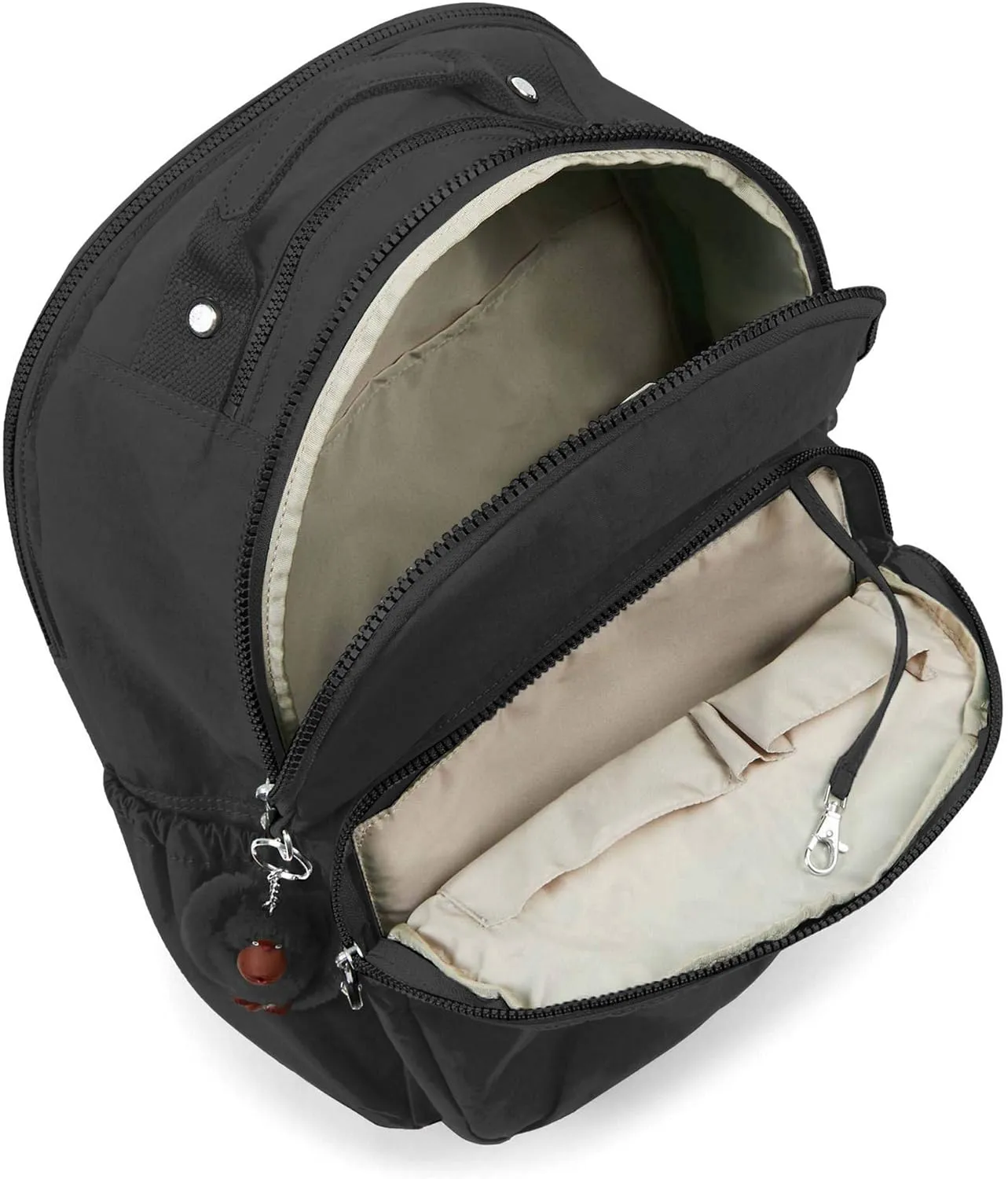 Kipling womens Seoul Go XL Backpack, Padded, Adustable Backpack Straps, Zip Closure, black tonal, One Size