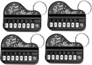 Kisangel 4Pcs Adorable Piano Keyboard Keychain Unique Musical Instrument Keyring for Bags Backpacks Handbags Creative Miniature Decor present for Music Lovers