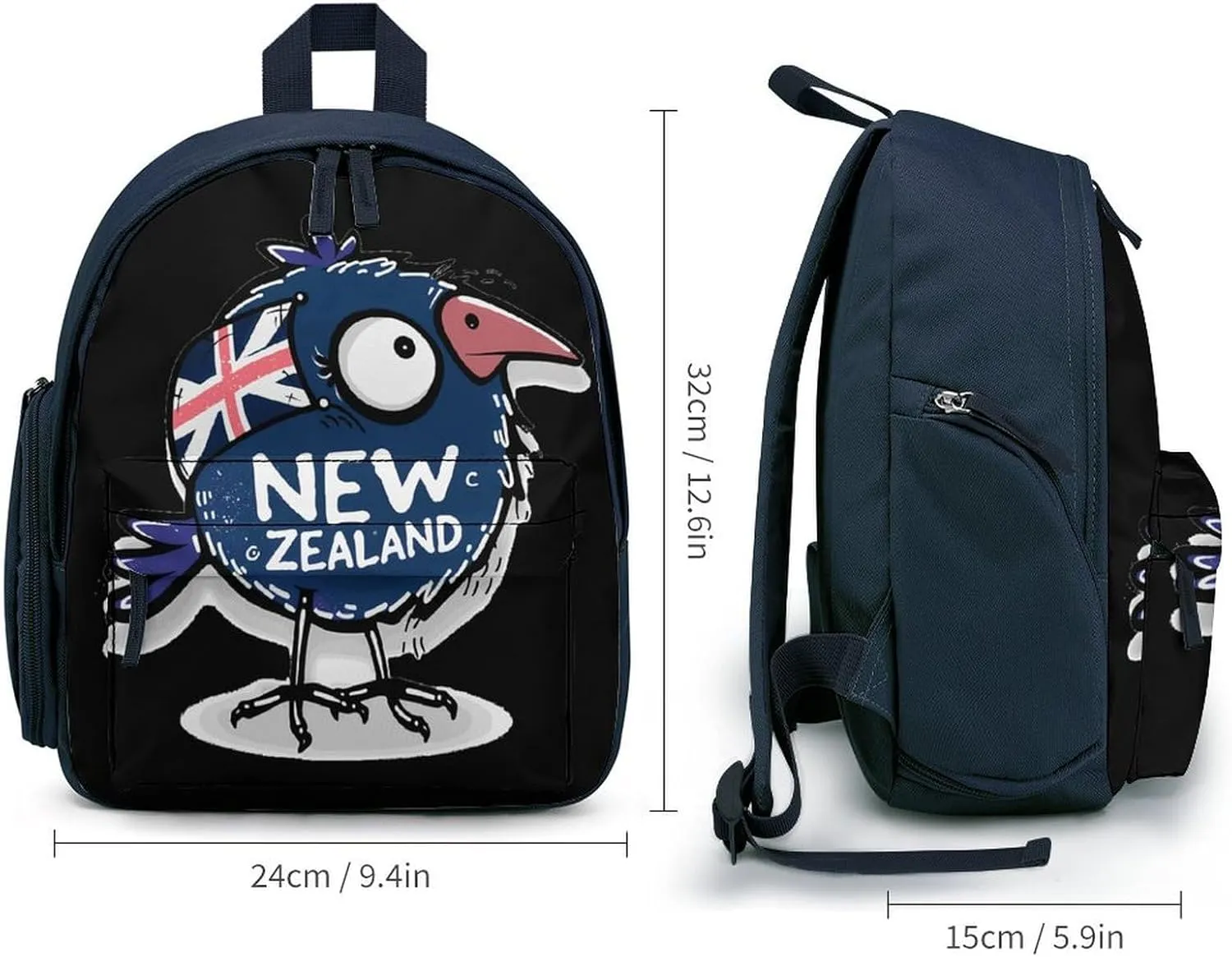 Kiwi Bird New Zealands Flag Cute Backpack Lightweight Mini Shoulder Bag Travel Daypack for Camping Picnic