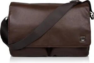 KNOMO Kobe Leather 16 inch Laptop Messenger Bag, Professional Leather Shoulder Bag for Men and Women