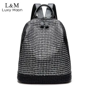 Korean Leisure Soft Leather Backpack Women Popular Panelled Girl School bag