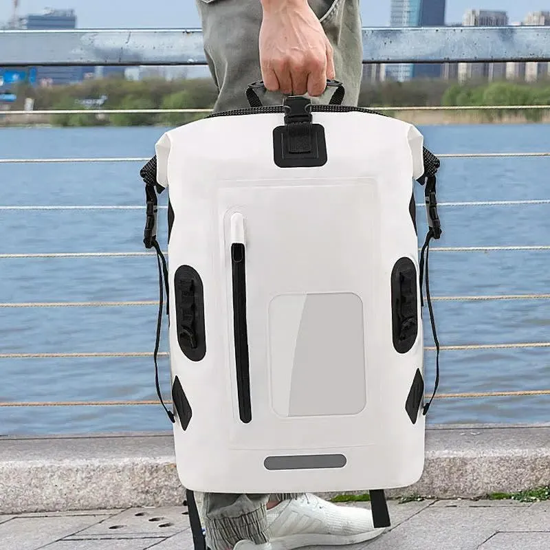 KOSTEN Backpack Pvc Waterproof Bag Swimming Backpack Large Capacity River Trekking Shoulder Backpacks-30L Blue