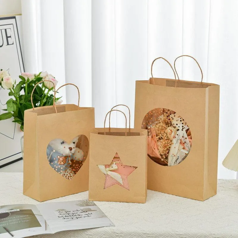 Kraft Paper Window Gift Bag 20PCS