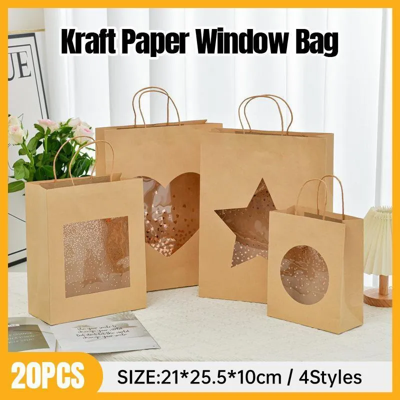 Kraft Paper Window Gift Bag 20PCS