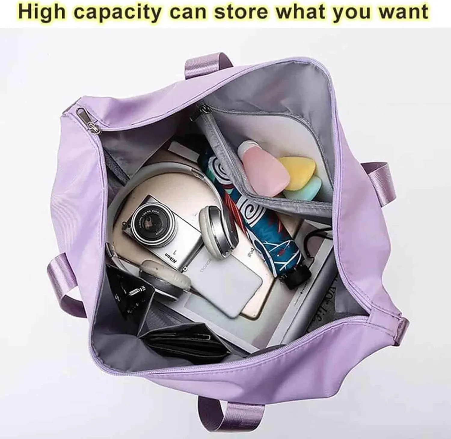 Kulken Travel Bag with Wheels, 2025 New Sparkhomez Large Capacity Travel Bag - Universal Wheel Removable Expandable (A, Purple)