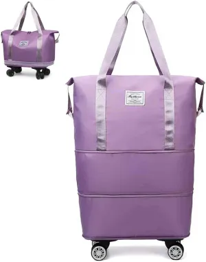 Kulken Travel Bag with Wheels, 2025 New Sparkhomez Large Capacity Travel Bag - Universal Wheel Removable Expandable (A, Purple)