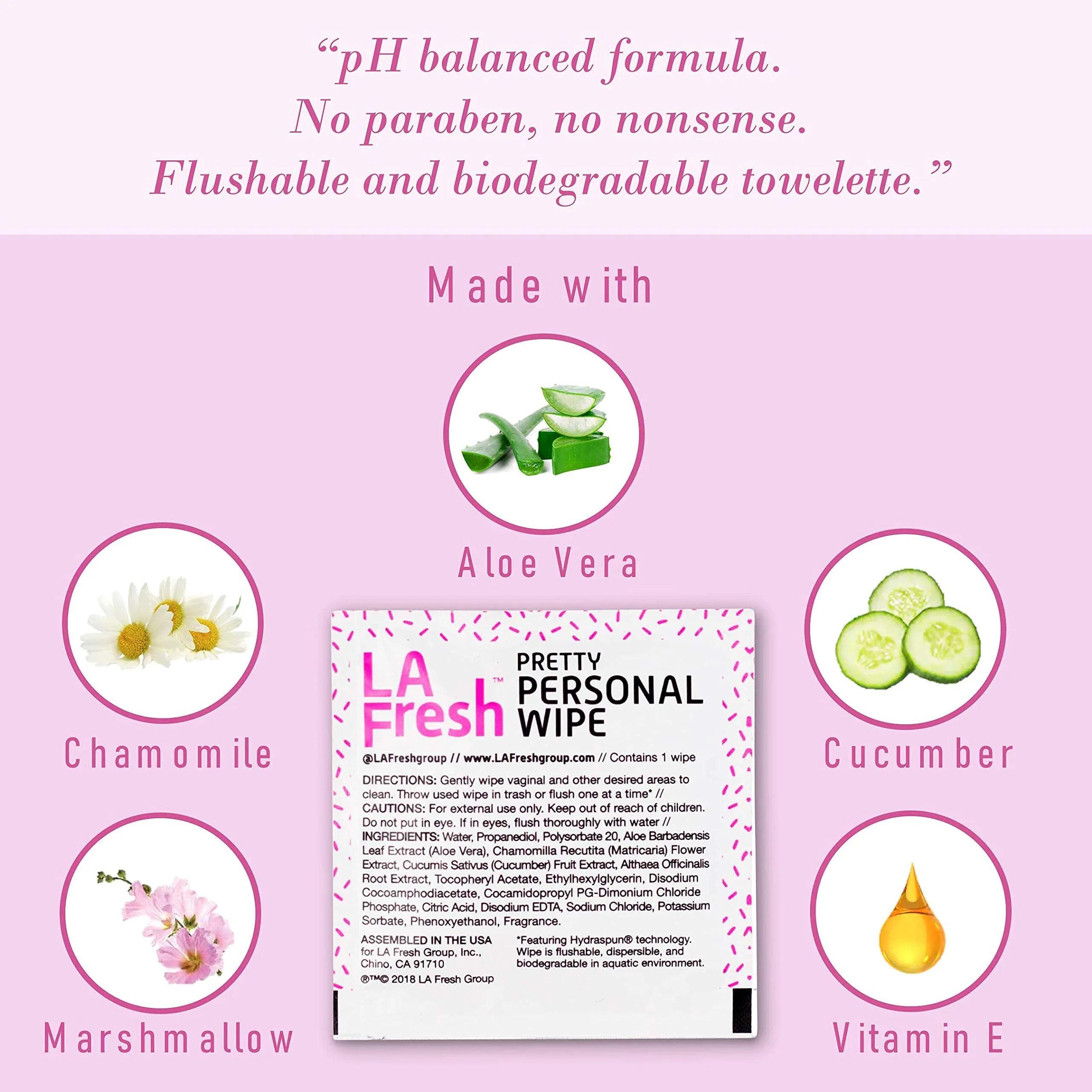 LA Fresh Self Care Bundle Deal- Pre-soaked Acetone Nail Polish Remover 50 Pads and LA Fresh Feminine Hygiene Personal Flushable 50 Wipes Gently cleanses and freshens