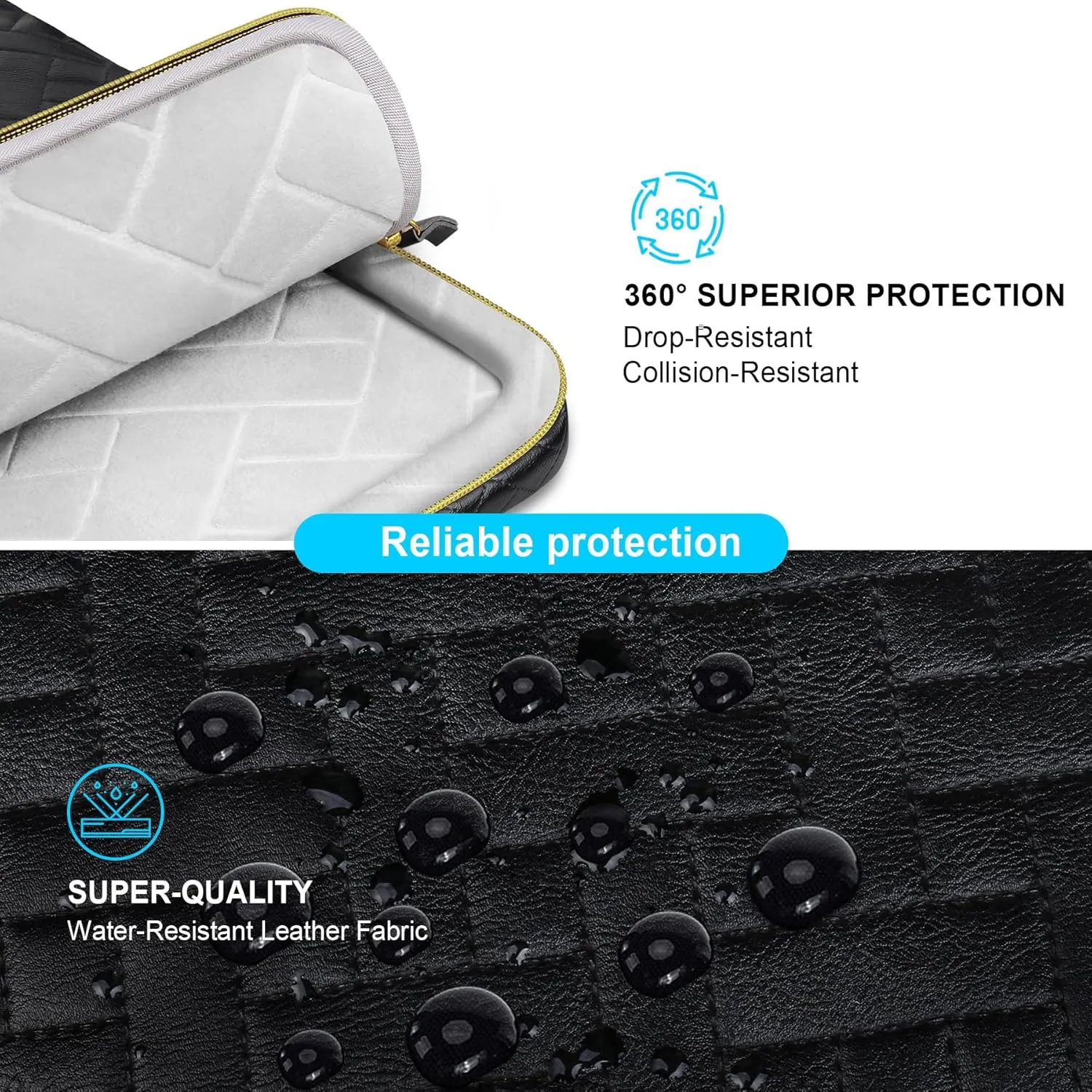 Lacdo 360° Protective Laptop Shoulder Bag, 16 inch Laptop Bag for 16 inch New MacBook Pro M4/M3/M2 /M1 Pro Max A3403 A3186 A2991 A2780 A2485 2024-2019, 15" Surface Laptop 7th Copilot PC, Elegant Black