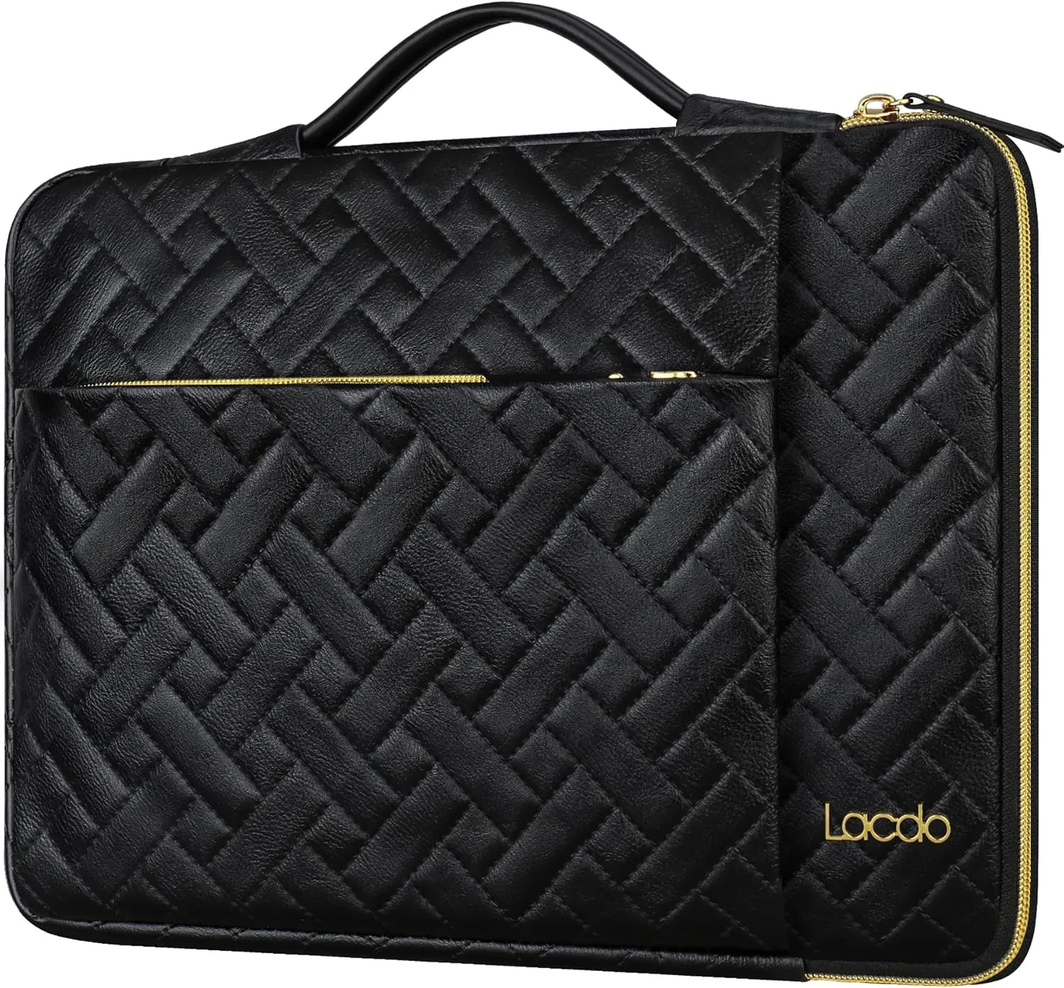 Lacdo 360° Protective Laptop Sleeve Case for 14 inch New MacBook Pro M4/M3/M2/M1 Chips Pro Max A3112 A3401 A3185 A2918 A2992 A2779 2024-2021, 13.8" Surface Laptop Copilot PC Computer Bag,Elegant Black