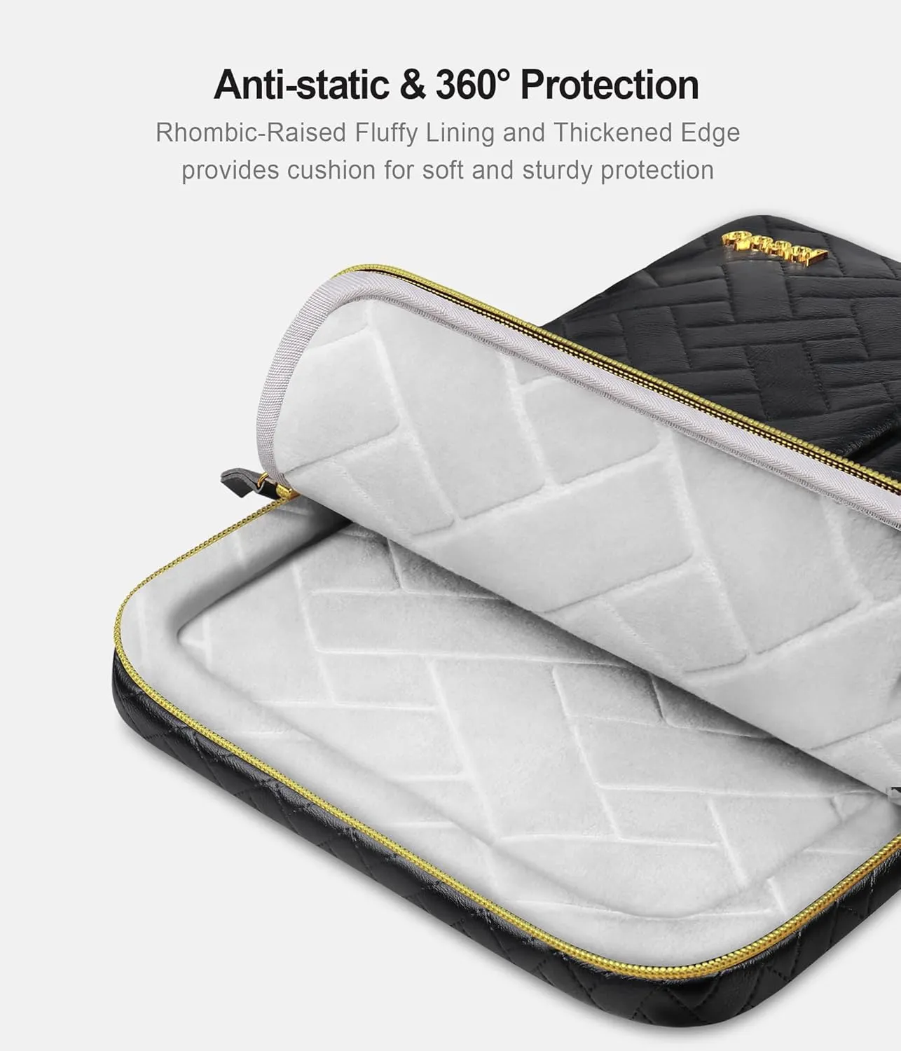 Lacdo 360° Protective Laptop Sleeve Case for 14 inch New MacBook Pro M4/M3/M2/M1 Chips Pro Max A3112 A3401 A3185 A2918 A2992 A2779 2024-2021, 13.8" Surface Laptop Copilot PC Computer Bag,Elegant Black