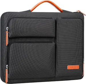 Lacdo 360° Protective Laptop Sleeve Case for MacBook Air/Pro, 13-13.3 inch Notebook, 14 inch New MacBook Pro M4/M3/M2/M1 A3112 A3401 A3185 A2992 A2918 A2779 A2442 2024-2021 Computer Bag, Black