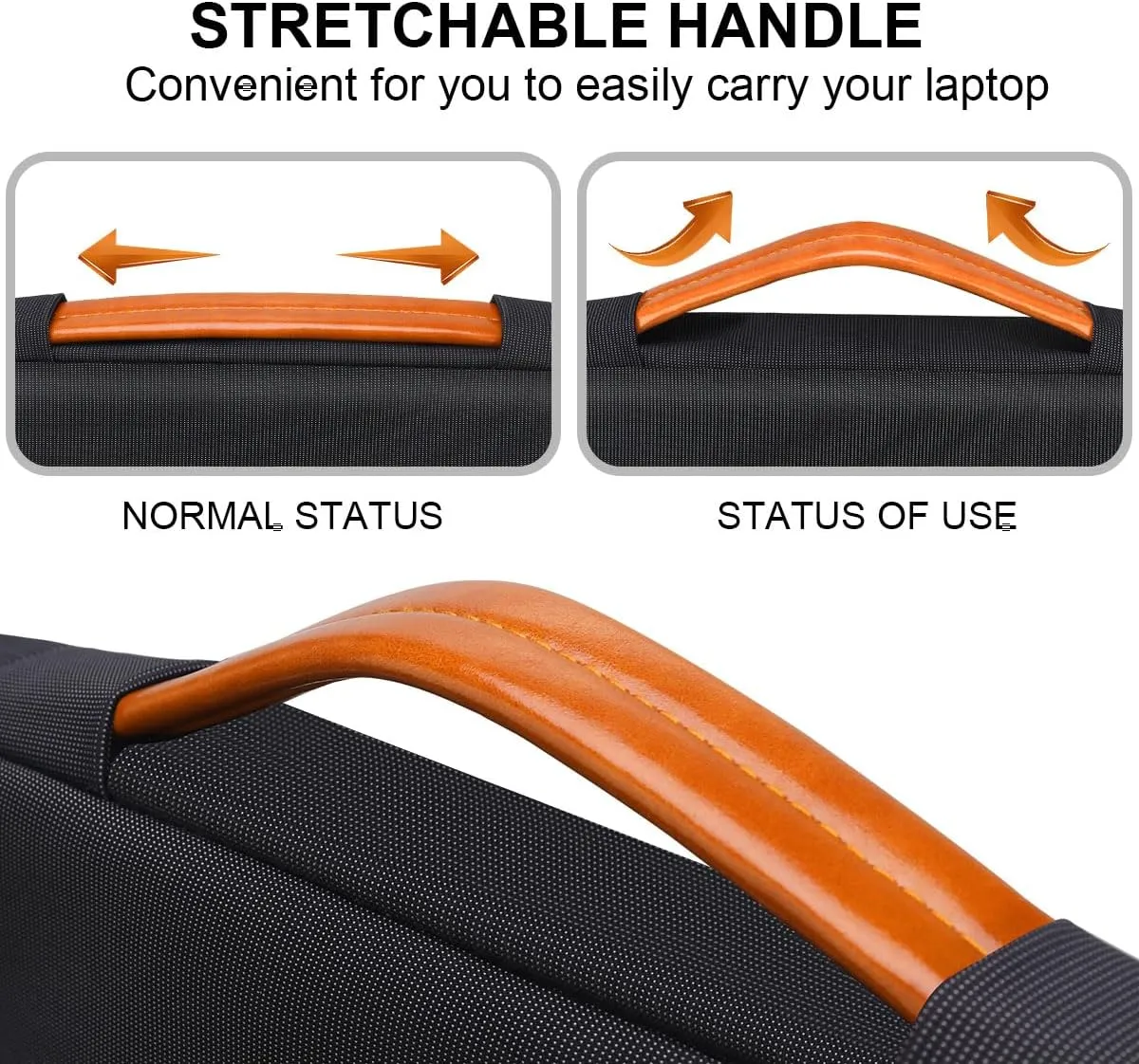 Lacdo 360° Protective Laptop Sleeve Case for MacBook Air/Pro, 13-13.3 inch Notebook, 14 inch New MacBook Pro M4/M3/M2/M1 A3112 A3401 A3185 A2992 A2918 A2779 A2442 2024-2021 Computer Bag, Black