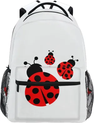 Ladybug Watercolor Boys Girls Kids School Backpacks Bookbag, Elementary School Bag Travel Backpack Daypack