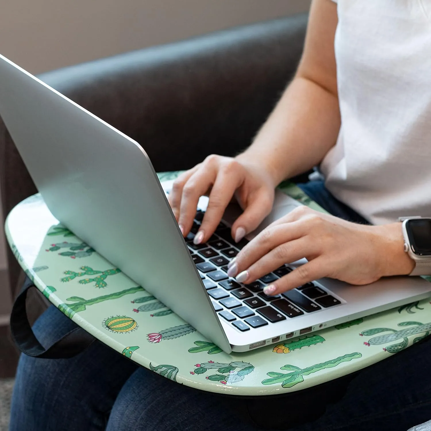 LAPGEAR MyStyle Portable Lap Desk with Cushion - Cactus - Fits up to 15.6 Inch Laptops - Style No. 45373
