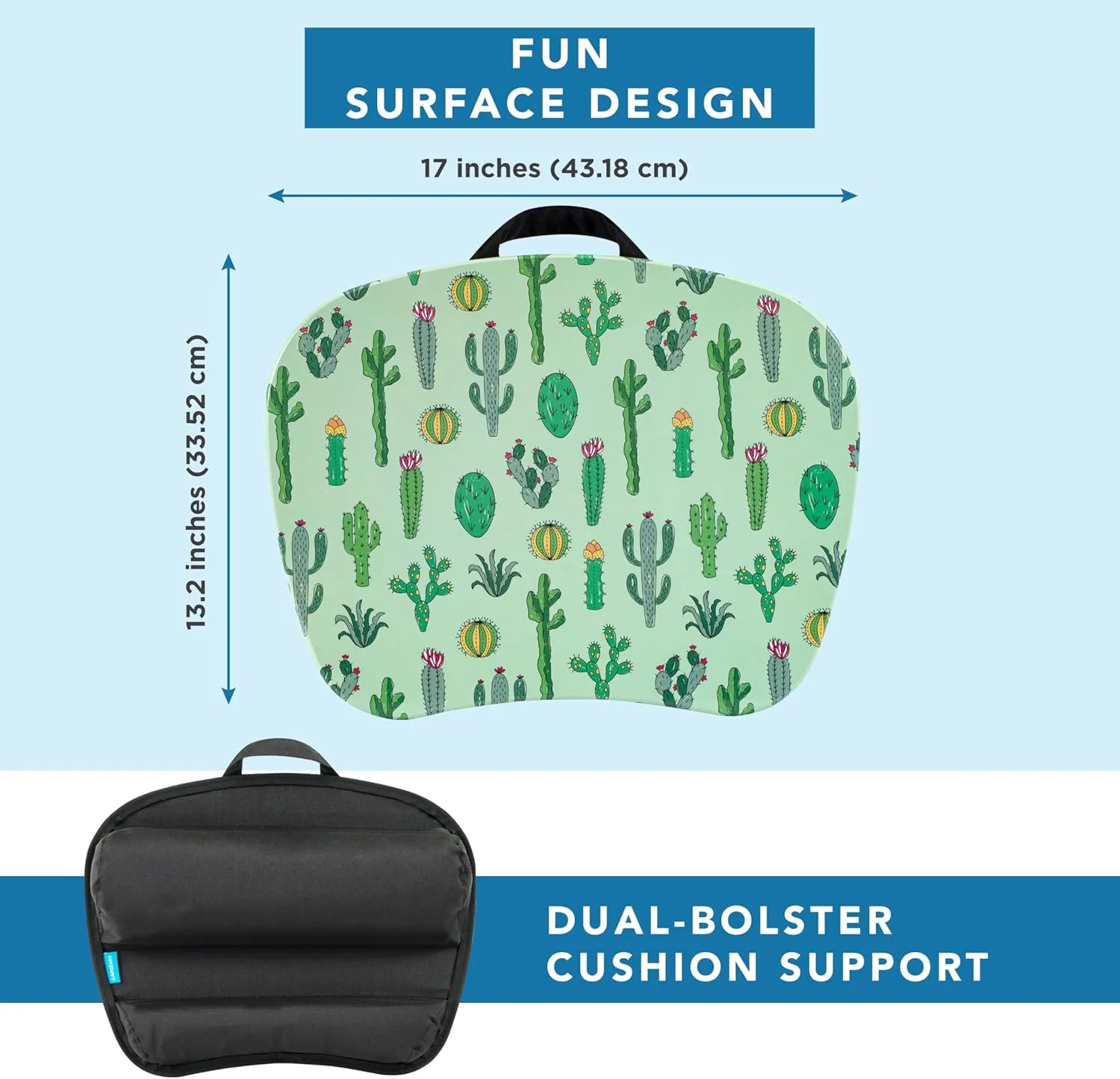 LAPGEAR MyStyle Portable Lap Desk with Cushion - Cactus - Fits up to 15.6 Inch Laptops - Style No. 45373