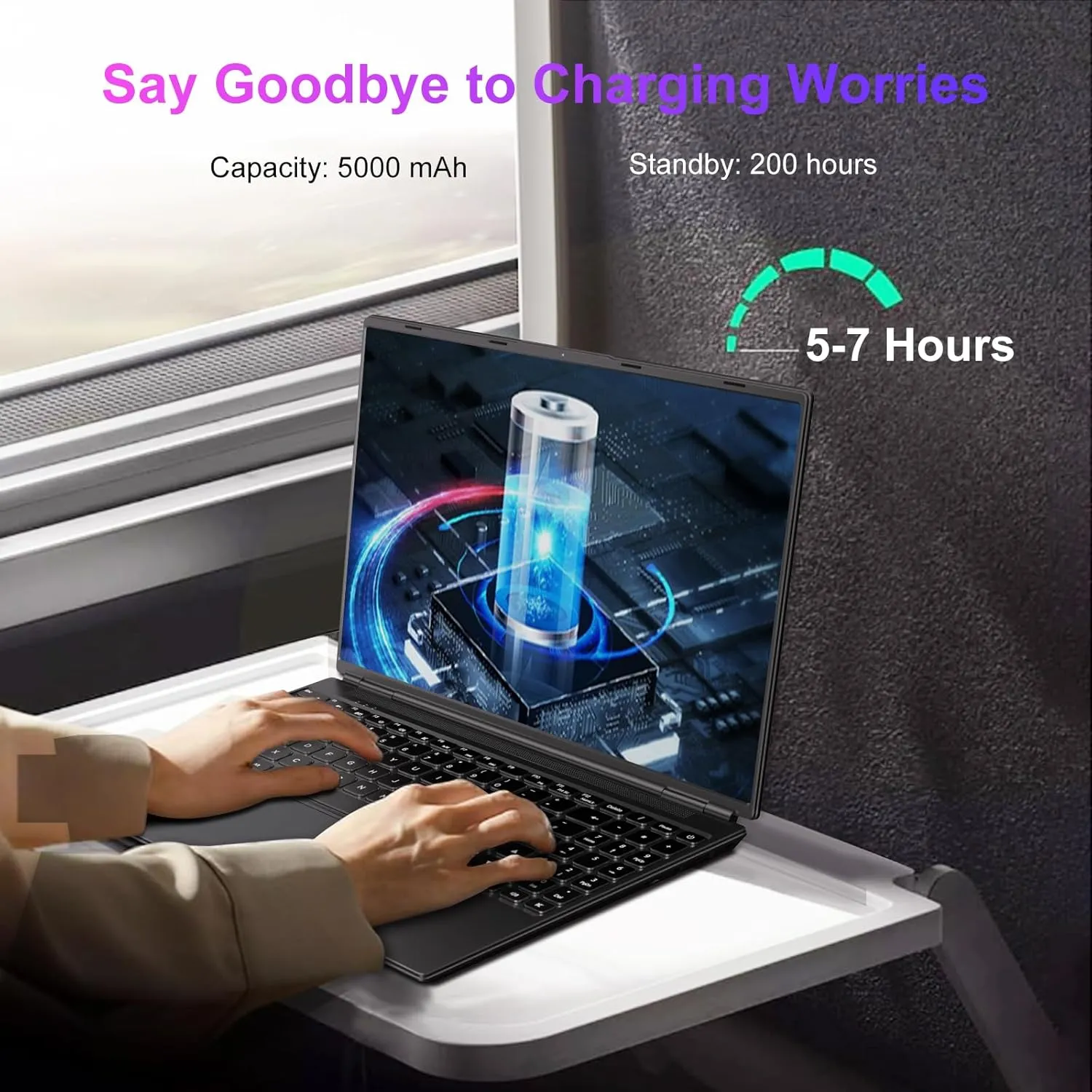 Laptop 16" 12GB 512GB SSD Celeron N5095 Up to 2.9 GHz Win 11 Laptop Support 512GB TF 1TB SSD Expand Notebook with 1920*1200 FHD 5G WiFi BT 4.2 Webcam Cooling Fan for Students and Business-Black