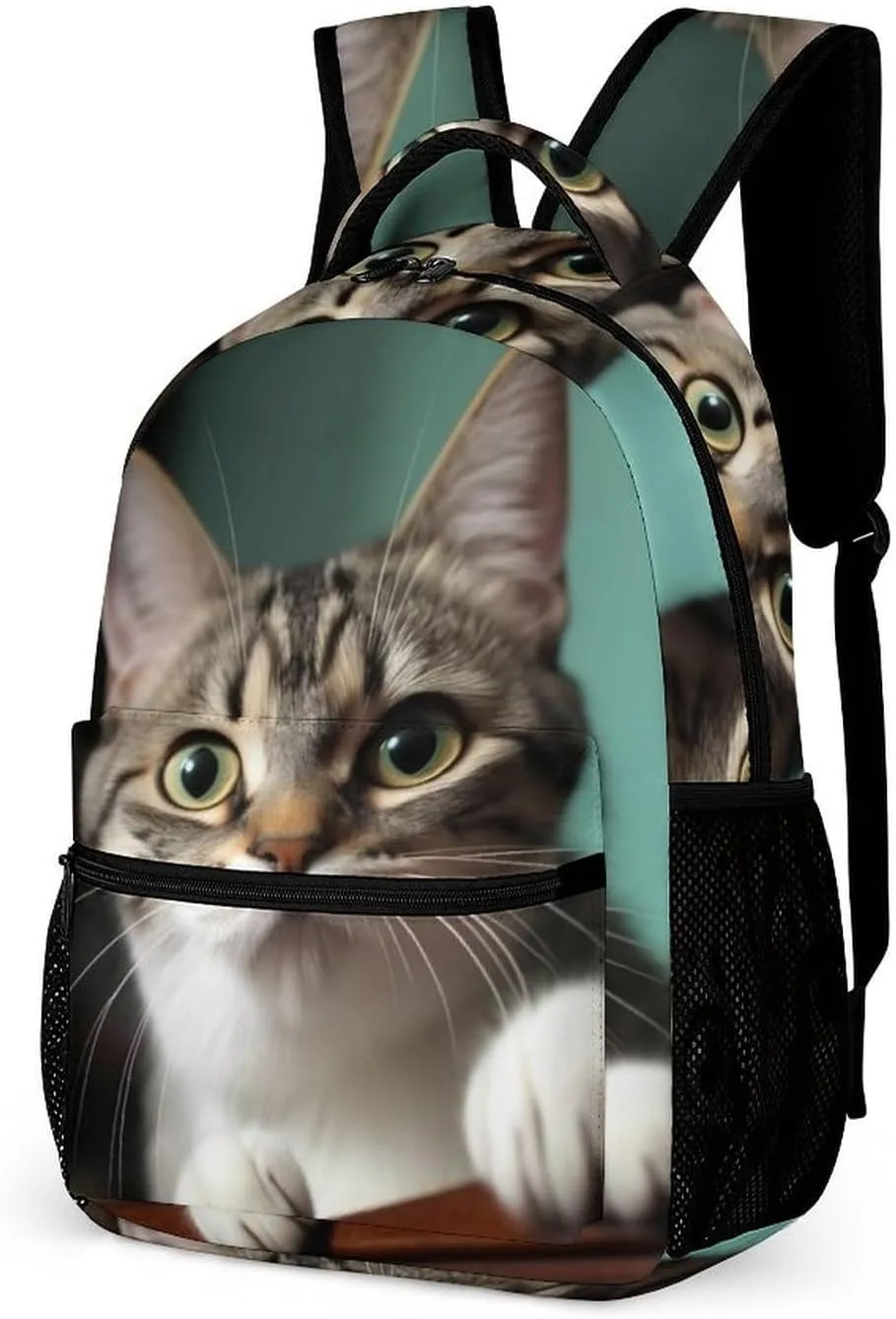 Laptop Backpack for Travel Daypack Computer Bag Work A Curious Cat Back Pack Nurse Bag for Hiking