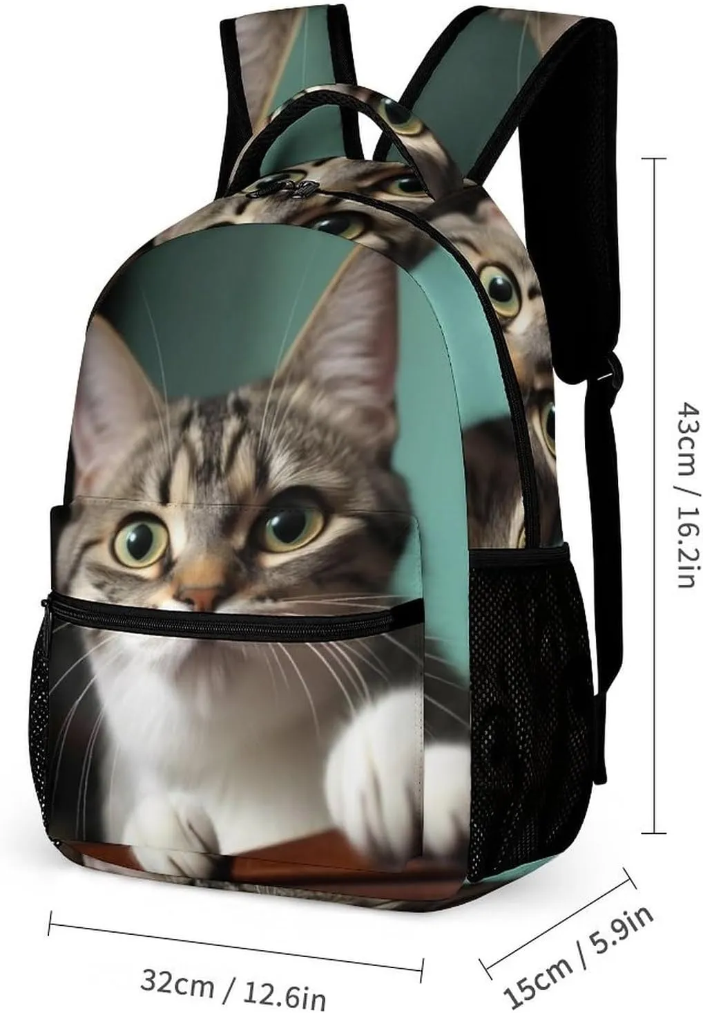 Laptop Backpack for Travel Daypack Computer Bag Work A Curious Cat Back Pack Nurse Bag for Hiking