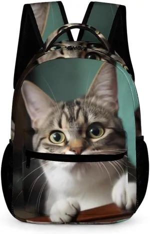 Laptop Backpack for Travel Daypack Computer Bag Work A Curious Cat Back Pack Nurse Bag for Hiking